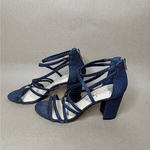 Jessica Simpson Navy Glitter Strappy Heels
